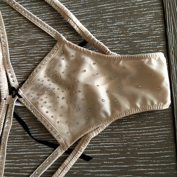Victorias Secret Dream Angels Rhinestone Strappy Satin Shine Cheekini Panty - Picture 8 of 11
